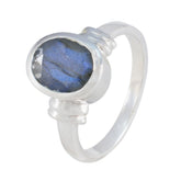 Valentina Grey Solitaire Ring with Oval Gemstone